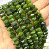 Green Jades Irregular Cut Spacer Beads 6*11mm