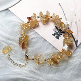Natural Citrine Gravel Quartz Beads Bracelet Healing Lucky Jewelry