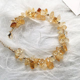 Natural Citrine Gravel Quartz Beads Bracelet Healing Lucky Jewelry