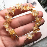 Natural Citrine Gravel Quartz Beads Bracelet Healing Lucky Jewelry