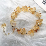 Natural Citrine Gravel Quartz Beads Bracelet Healing Lucky Jewelry