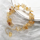Natural Citrine Gravel Quartz Beads Bracelet Healing Lucky Jewelry