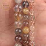 Multicolor Rutilated Quartz Beads 6-10mm Strand