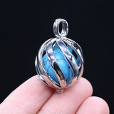 Gem Stone Pendant Yellow Jade Turquoise Tiger Eye Charms Healing DIY Necklace