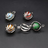 Gem Stone Pendant Yellow Jade Turquoise Tiger Eye Charms Healing DIY Necklace