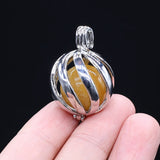 Gem Stone Pendant Yellow Jade Turquoise Tiger Eye Charms Healing DIY Necklace
