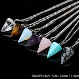 Gem Stone Pendulum Necklace Reiki Crystal Quartz Healing Dowsing Pendant