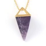 Gem Stone Pendulum Necklace Reiki Crystal Quartz Healing Dowsing Pendant