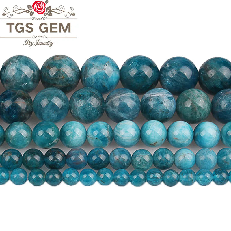 Ocean Apatite Round Loose Beads 4 6 8 10 12MM DIY Jewelry Making