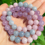 Purple Morganite Round Gemstone Spacer Beads 15''