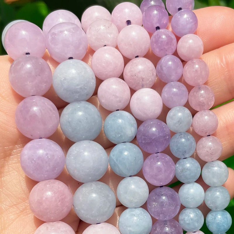 Purple Morganite Round Gemstone Spacer Beads 15''