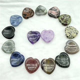 30MM Quartz Crystal Heart-shaped Thumb Stone for DIY Jewelry Making 10Pcs