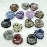 30MM Quartz Crystal Heart-shaped Thumb Stone for DIY Jewelry Making 10Pcs