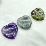 30MM Quartz Crystal Heart-shaped Thumb Stone for DIY Jewelry Making 10Pcs