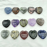 30MM Quartz Crystal Heart-shaped Thumb Stone for DIY Jewelry Making 10Pcs