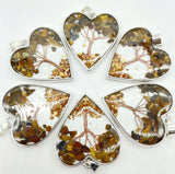 7 Chakra Resin Life Tree Heart Pendant for DIY Jewelry Making Necklace 10pcs