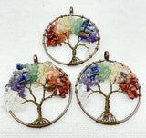 Amethyst 7 Chakras Heart-shaped Life Tree Pendant