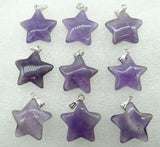24PCS Gem Stone Quartz Crystal Pendant Charms for DIY Jewelry Making