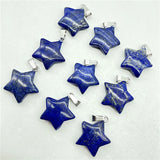 24PCS Gem Stone Quartz Crystal Pendant Charms for DIY Jewelry Making