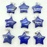 24PCS Gem Stone Quartz Crystal Pendant Charms for DIY Jewelry Making