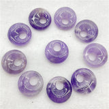 Gem Stone Quartz Crystal Beads Donut Pendant for DIY Jewelry Making