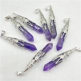 Amethyst Pendulum Quartz Crystal Pendant 20Pcs