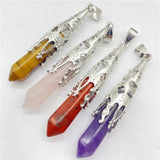 Amethyst Pendulum Quartz Crystal Pendant 20Pcs