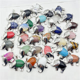 Gem Stone Quartz Crystal Amethyst Tiger-eye Elephant Pendant Jewelry 10pc