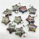 Quartz Crystal Carve Stars Pendant 50PCS