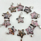 Quartz Crystal Carve Stars Pendant 50PCS