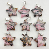 Quartz Crystal Carve Stars Pendant 50PCS