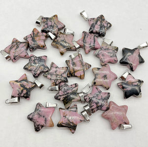 Quartz Crystal Carve Stars Pendant 50PCS