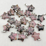 Quartz Crystal Carve Stars Pendant 50PCS