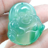 Gem Stone Quartz Chalcedony Agate Carving Buddha Pendant Charms 3pcs