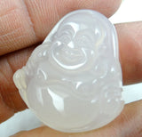 Gem Stone Quartz Chalcedony Agate Carving Buddha Pendant Charms 3pcs