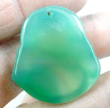 Gem Stone Quartz Chalcedony Agate Carving Buddha Pendant Charms 3pcs