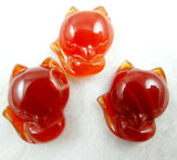 Natural Gem Stone Quartz Crystal Chalcedony Agates Fox Charm Pendant