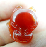 Natural Gem Stone Quartz Crystal Chalcedony Agates Fox Charm Pendant