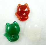 Natural Gem Stone Quartz Crystal Chalcedony Agates Fox Charm Pendant
