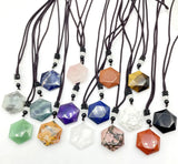 Gem Stone Quartz Crystal Fluorite Aventurine Star of David Pendant Charms