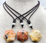 Gem Stone Quartz Crystal Fluorite Aventurine Star of David Pendant Charms