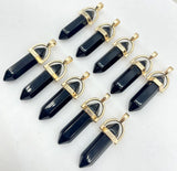 Golden Quartz Crystal Alloy Hexagonal Pendant Reiki Pendulum 24pcs