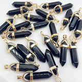 Gem Stone Quartz Crystal Lapis Hexagonal Pendant Jewelry 24Pcs
