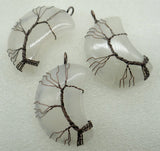 Quartz Crystal Moon Tree Of Life Pendant Reiki Jewelry
