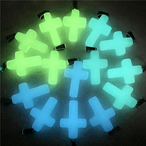 12Pcs Quartz Crystal Fluorescence Cross Pendants for DIY Jewelry