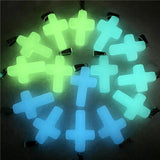 12Pcs Quartz Crystal Fluorescence Cross Pendants for DIY Jewelry