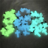 12Pcs Quartz Crystal Fluorescence Cross Pendants for DIY Jewelry