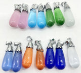 Gem Stone Quartz Opal Cat's Eye Pendants Charms for DIY Jewelry Making