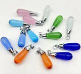 Gem Stone Quartz Opal Cat's Eye Pendants Charms for DIY Jewelry Making