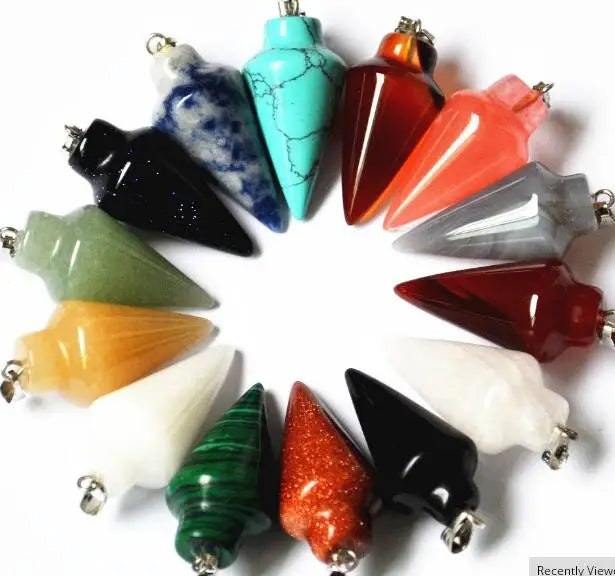 Quartz Crystal Pendulum Pendant DIY Jewelry 10Pcs